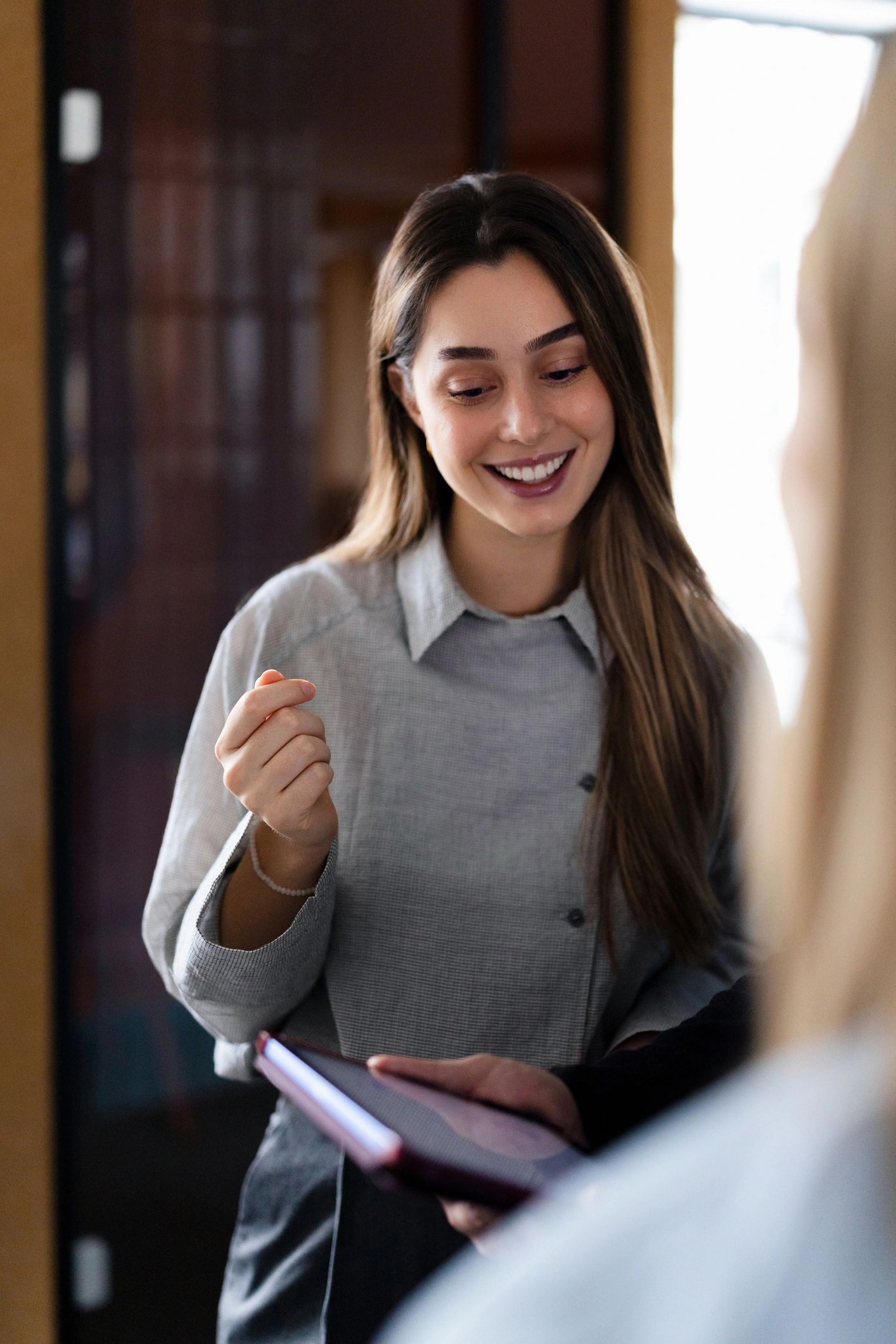 Professional business portrait representing documentation support